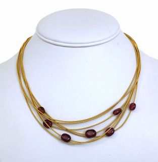 Marco Bicego 18K Gold Ruby Ladies Stylish Multi STRND Necklace