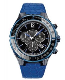 Versace Watch, Unisex Swiss Chronograph DV One Cruise Black Calfskin