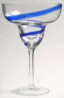 Pier 1 Swirline Cobalt Margarita Glass 5933470