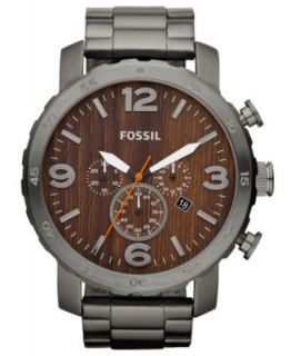 Fossil Watch, Mens Chronograph Nate Smoke Ion Plated Stainless Steel