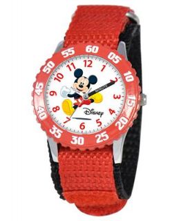 Disney Watch, Kids Mickey Mouse Time Teacher Red Velcro Strap 31mm