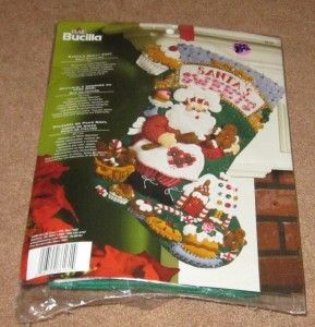 Plaid Bucilla Santas Sweet Shop Felt Stocking Kit 18 New in Package