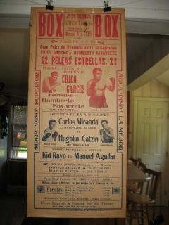 1945 Carlos Miranda vs Hugolin Catzin Vintage on Site Boxing Poster