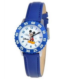 Disney Watch, Kids Mickey Mouse Time Teacher Blue Leather Strap 31mm