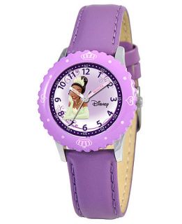 Disney Watch, Kids Tiana Time Teacher Purple Leather Strap 31mm
