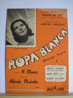 Ropa Blanca Tango Sheet Music Manzi Malerba