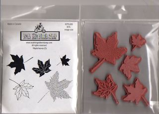Maple Leaves 5 EZ Mounted Rubber Stamps