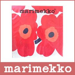 Marimekko Unikko Red Serviette Napkins 24 x 24 cm Directly from