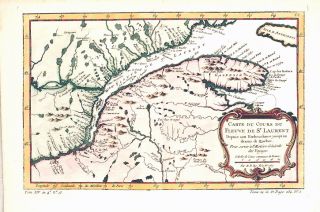 Antique Map St Lawrence River Canada Bellin 1757