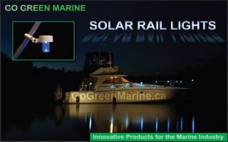 Solar Powered Marine Boat Light Rail Mounted New