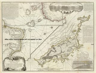 1737 French Nautical Map Slave Trade Africa Brazil