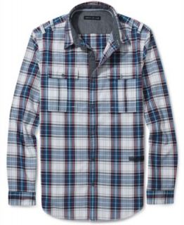 Calvin Klein Jeans Shirt, Steely Plaid Shirt   Mens Casual Shirts
