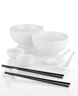 The Cellar Dinnerware, Whiteware 10 Piece Noodle Bowl Set   Serveware