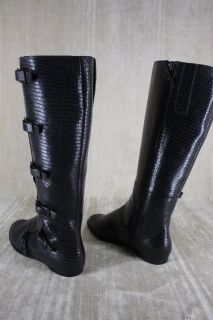 New Maria Sharapova Cole Haan Air Alexis Black Leather Lizard Boots