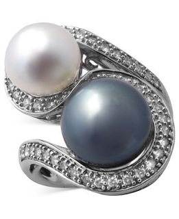 Effy Collection 14k White Gold Ring, Cultured Tahitian Pearl (11 1/2mm