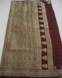 MTR Vintage Art Silk ZARI Maroon Saree Dress Curtains Used Sari