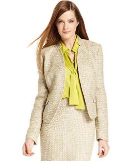 Calvin Klein Jacket, Tweed Stand Collar Blazer   Womens Suits & Suit