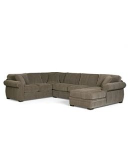 Devon Fabric Sectional Sofa, 3 Piece Chaise 140W x 98D x 29H