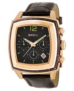 Breil Watch, Mens Chronograph Brown Croco Leather Strap 42mm TW1091
