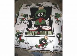 Marvin The Martian Throw Blanket 46 x 60 Perfect Condition