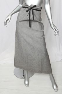 Martin Margiela 6 Grey A Line Paperbag Waist Long Maxi Wrap Skirt s M