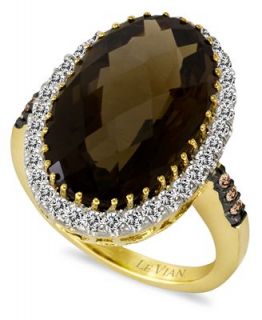 Le Vian 14k Gold Ring, Smokey Quartz (11 1/5 ct. t.w.) and White