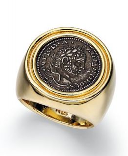 Lauren Ralph Lauren Ring, 14k Gold Plated Roman Coin Ring