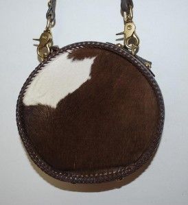 Mary Alice Palmer Round Western Leather Brown Purse Shoulder Bag Cow