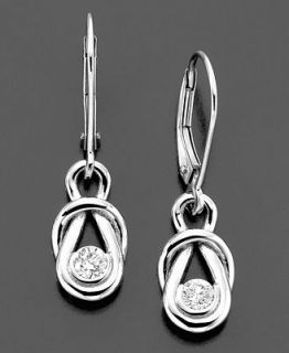 Everlon Diamond Earrings, Diamond Knot 14k White Gold (1/4 ct. t.w.)