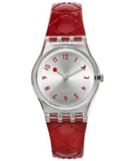 Swatch Watch, Womens Swiss Strawberry Jam Red Patent Leather Strap