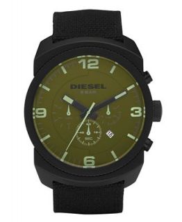 Diesel Watch, Chronograph Black Canvas Strap 57x47mm DZ4194