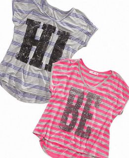 Shirt, Girls Striped Conversation Tee   Kids Girls 7 16