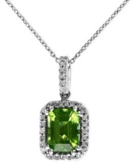 EFFY Collection 14k White Gold Necklace, Peridot (1 1/2 ct. t.w.) and