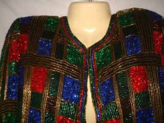 Womens Marshall Fields Silk Sequined Jacket PM