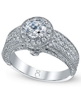 My Diamond Story Ring, 18k White Gold Certified 3 Row Diamond