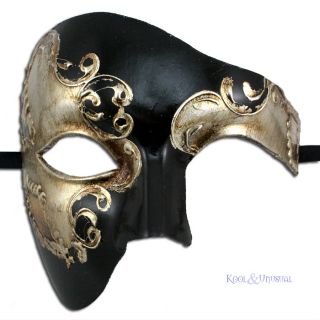 Phantom of The Opera Venetian Masquerade Mask Pale Gold Venice Made in