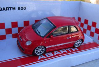 Fiat 500 Abarth Red 1 43 Diecast Car Model by Mondo Motors