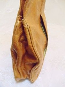 Indigo by Clarks Purse Golden Brown Leather Green Interior Handbag