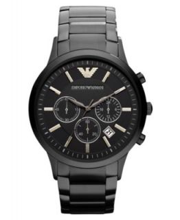 Emporio Armani Watch, Chronograph Black Ion Plated Stainless Steel