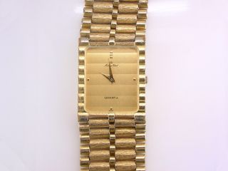 Mathey Tissot Gold Tone Mens Quartz Wrist Watch