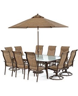 Oasis Outdoor Patio Furniture, 11 Piece Set (84 x 60 Dining Table, 6
