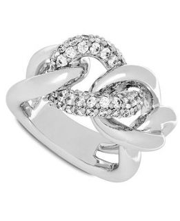 Swarovski Ring, Rhodium Plated Crystal Chain Link Ring   Fashion