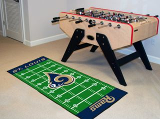 Rams NFL 29 x 72 Football Field Runner Area Rug Floor Mat