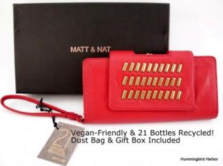 Matt Nat Ashberry Red Clutch Wallet Wristlet Vegan 21 Bottles Recycled