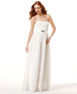 Adrianna Papell Dress, Strapless Rosette Gown
