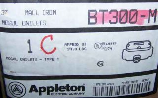 Appleton Electric 3 BT300 M Mogul Unilet Conduit Body