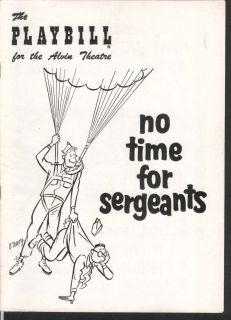 No Time for Sergeants Barney Tobey Don Knotts Playbill Alvin Theatre