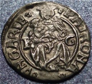 1510() HUNGARY Silver Denar, VERY EARLY DATED COIN Madonna & Child