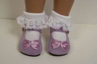 Lavender Suede Mary Jane Doll Shoes for 16 17 Sasha♥