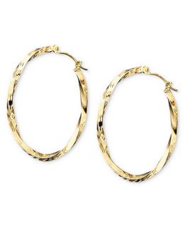 10k Gold Twist Hoop Earrings   Earrings   Jewelry & Watches